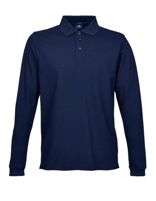 Men´s Luxury Stretch Long Sleeve Polo - Navy