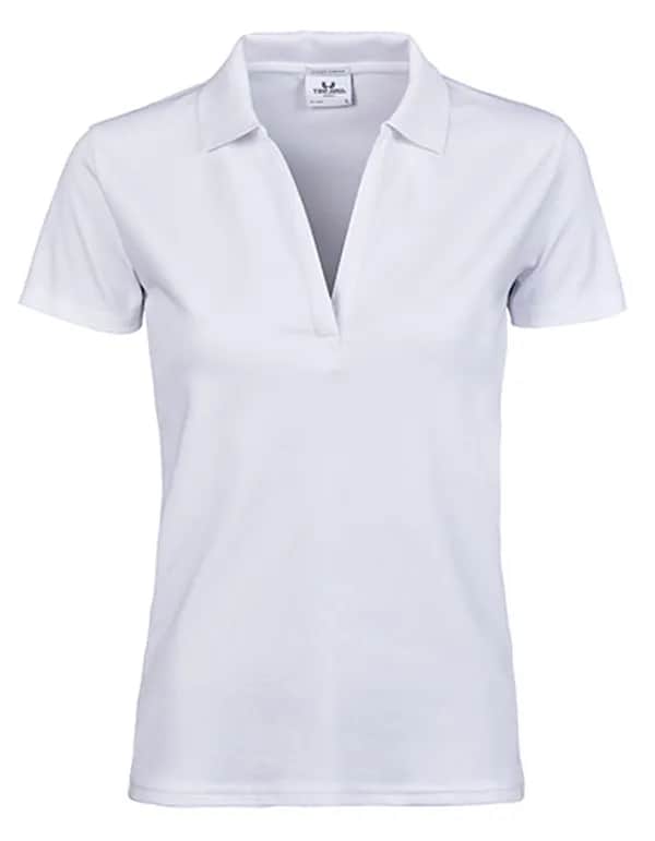 Women´s Luxury Stretch V-Neck Polo - White