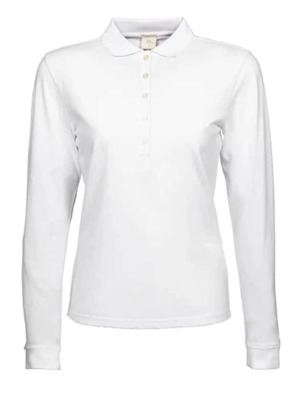 Women´s Luxury Stretch Long Sleeve Polo - White