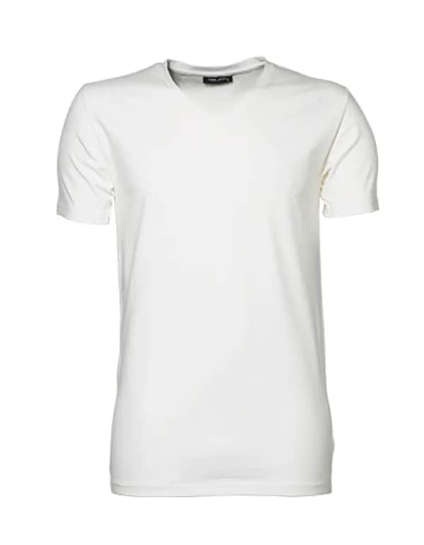 Stretch V-Neck Tee - White