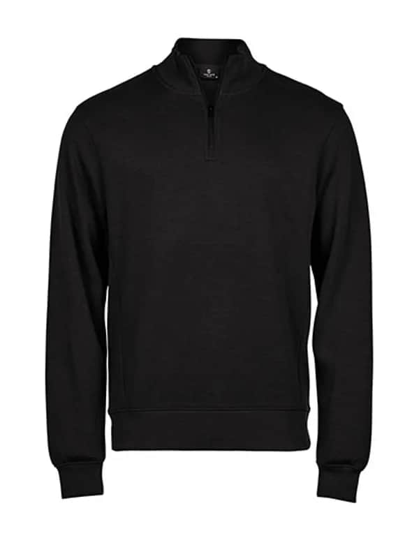 Ribbed Interlock Half Zip - Black
