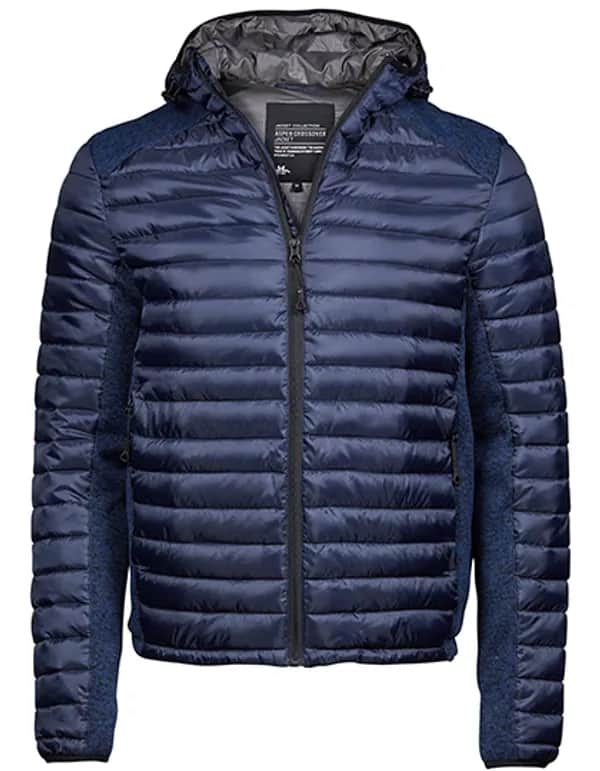 Men´s Hooded Outdoor Crossover Jacket - Navy/Navy Melange