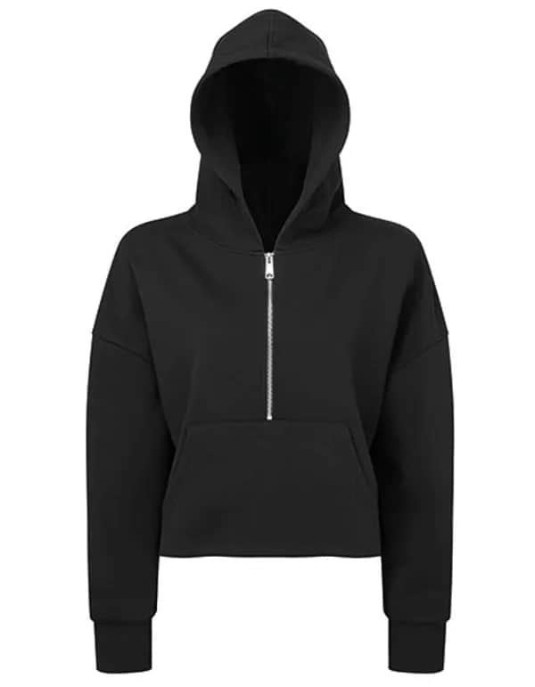 Women´s Half Zip Hoodie - Black