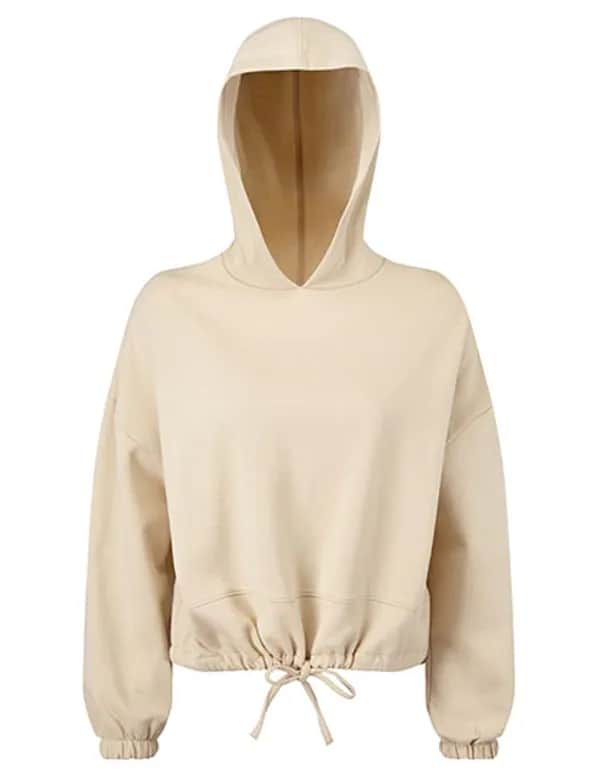Women´s Cropped Oversize Hoodie - Nude
