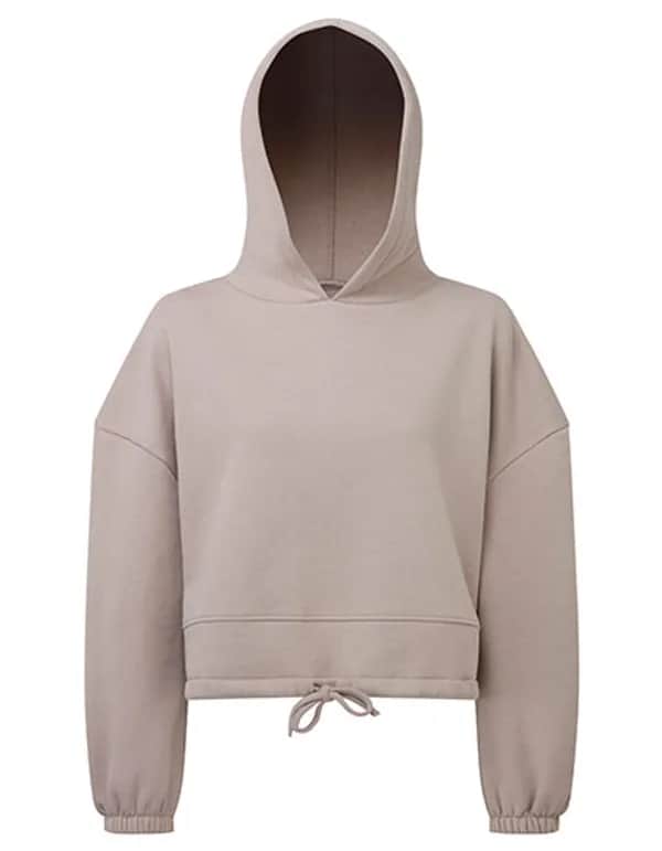 Women´s Cropped Oversize Hoodie - Stone