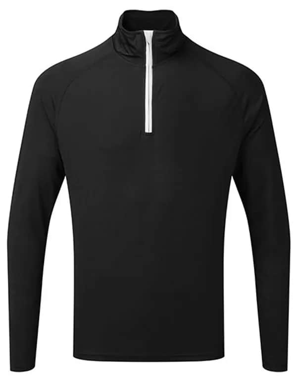 Men´s Long Sleeve Performance ¼ Zip - Black/White