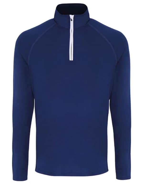 Men´s Long Sleeve Performance ¼ Zip - Navy/White