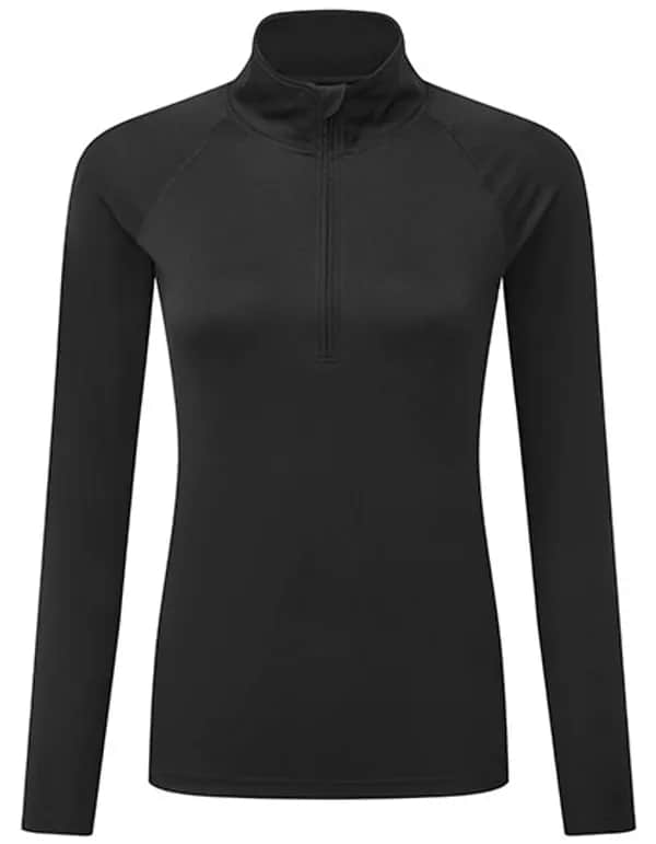Women´s Long Sleeve Performance ¼ Zip - Black/Black