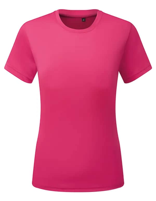 Womens TriDri® Ion-Charge recycled textured tee - Hot Pink