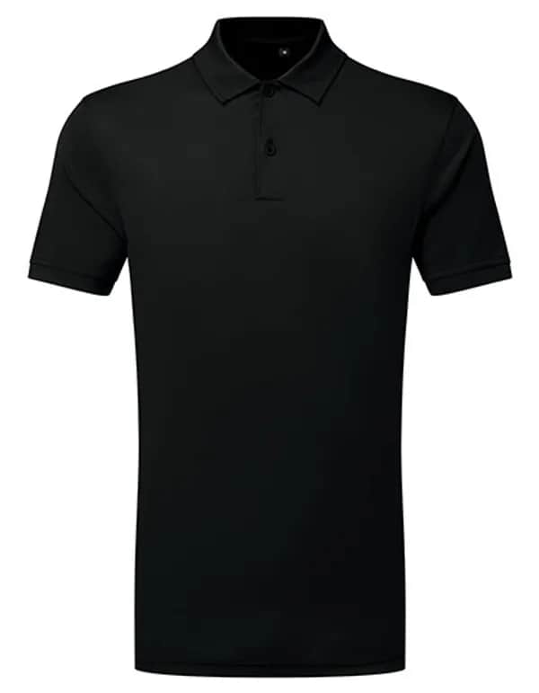 TriDri® Ion-Charge panelled polo - Black
