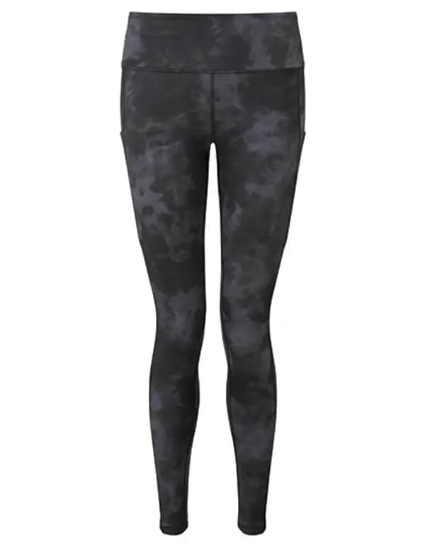 Women´s Recycled Perform Full-Length Leggings - Black/Grey Acid Wash