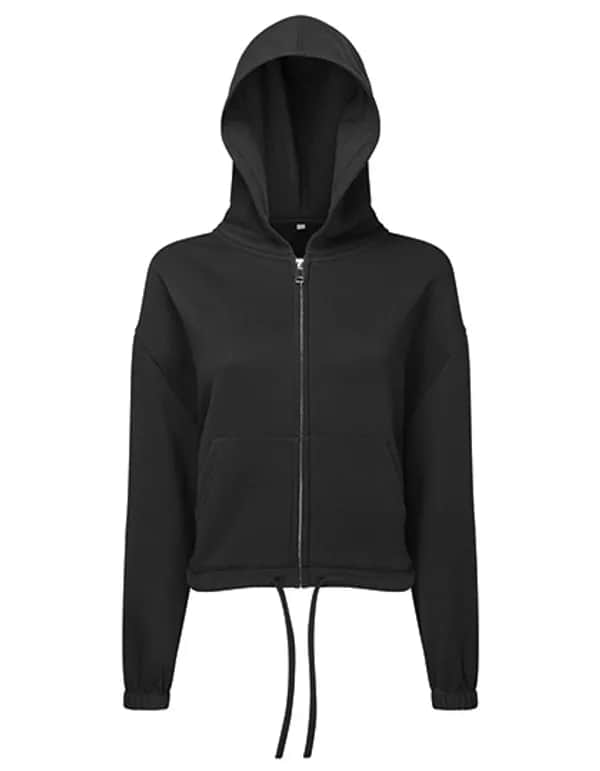 Women´s Recycled Drawstring Full-Zip Hoodie - Black