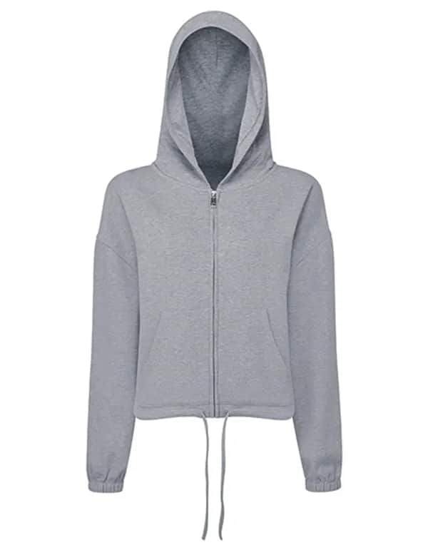 Women´s Recycled Drawstring Full-Zip Hoodie - Heather Grey