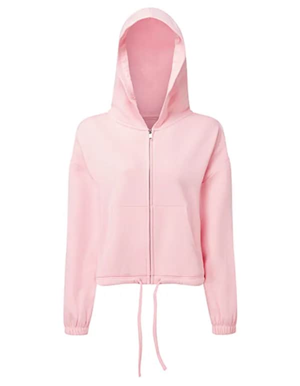 Women´s Recycled Drawstring Full-Zip Hoodie - Light Pink