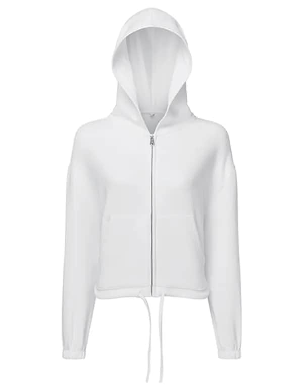 Women´s Recycled Drawstring Full-Zip Hoodie - White