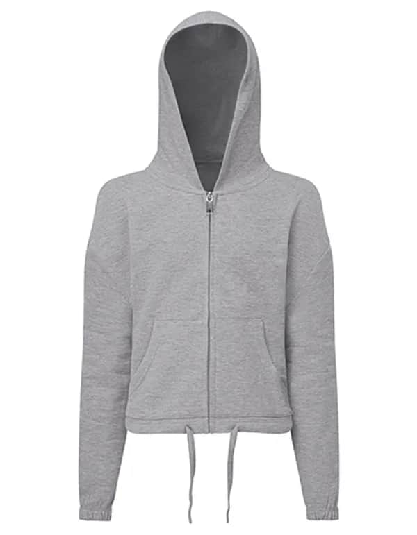 Kids Recycled Cropped Oversize Full-Zip Hoodie - Heather Grey