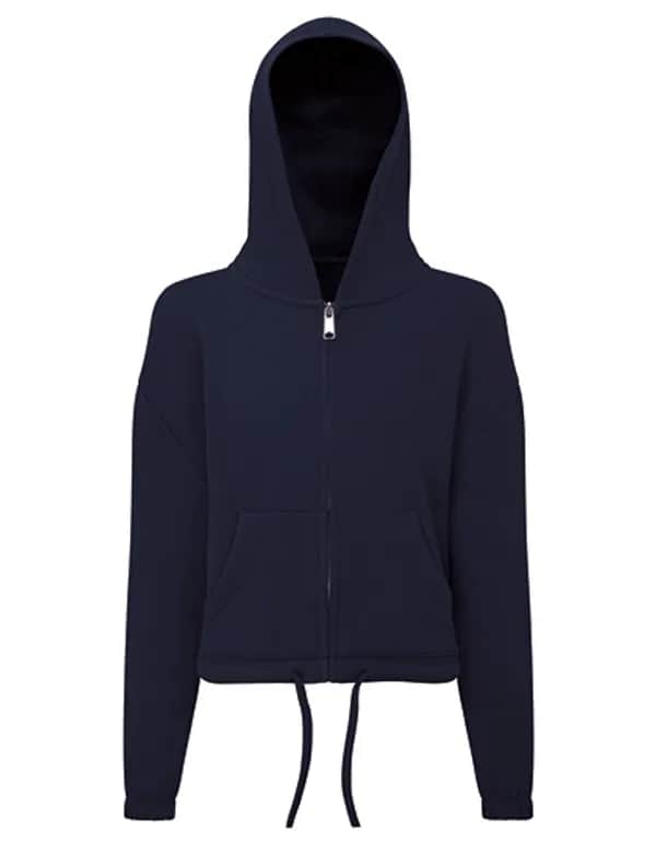 Kids Recycled Cropped Oversize Full-Zip Hoodie - Navy