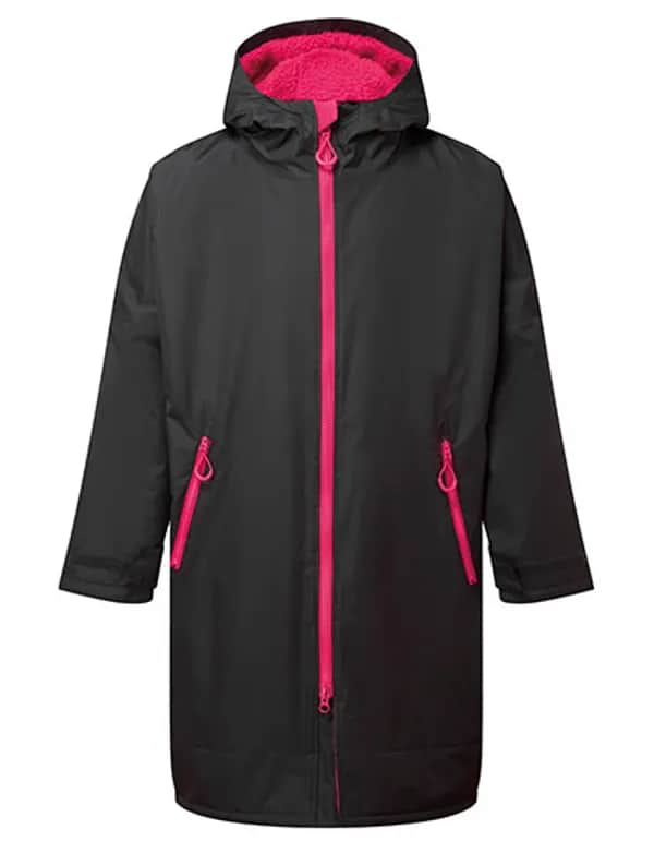 TriDri® All Seasons Waterproof Changing Robe - Charcoal/Hot Pink