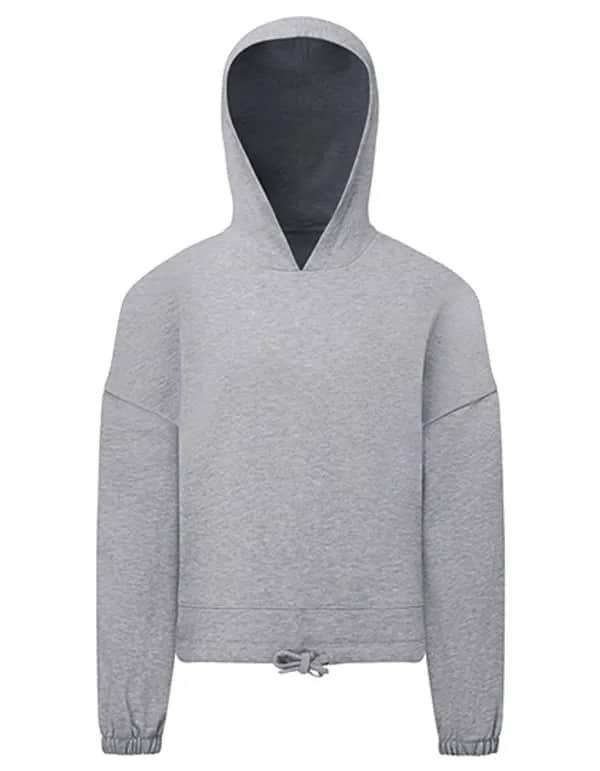 Kids Recycled Cropped Oversize Hoodie - Heather Grey