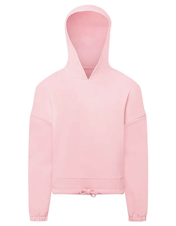 Kids Recycled Cropped Oversize Hoodie - Light Pink