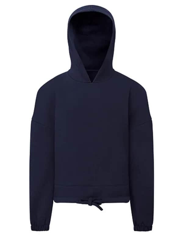 Kids Recycled Cropped Oversize Hoodie - Navy