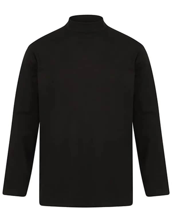 Roll-Neck Long-Sleeve Top - Black