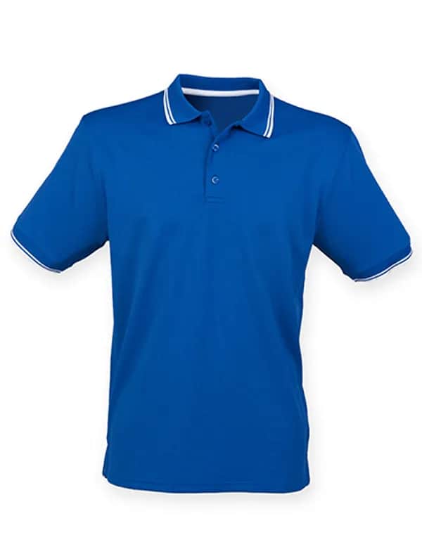 Men´s Coolplus® Short Sleeved Tipped Polo Shirt - Royal/White