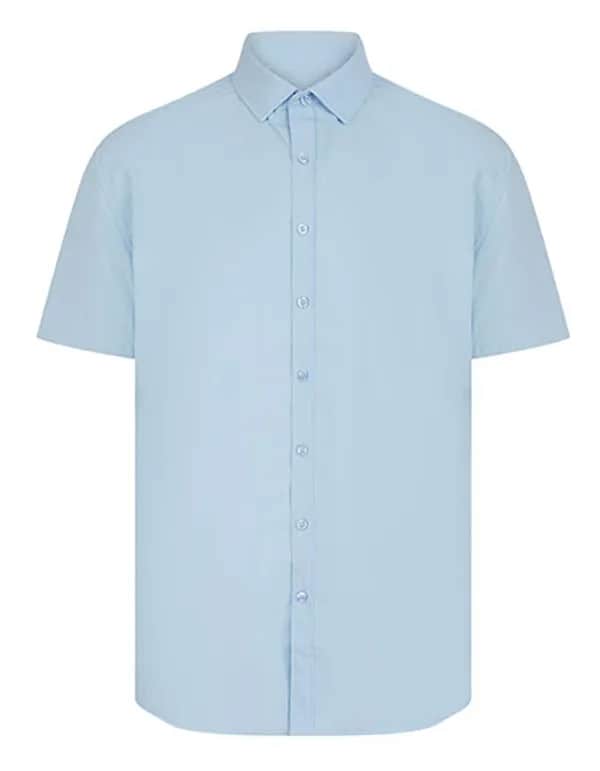 Men´s Short Sleeved ´Cotton Feel´ Coolplus® Shirt - Light Blue