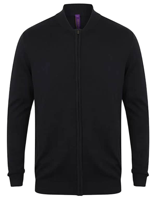 Unisex Zip Through Cardigan - Navy