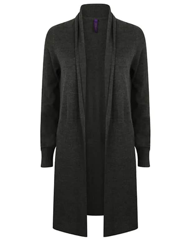 Ladies´ Longline Open Cardigan - Grey Marl