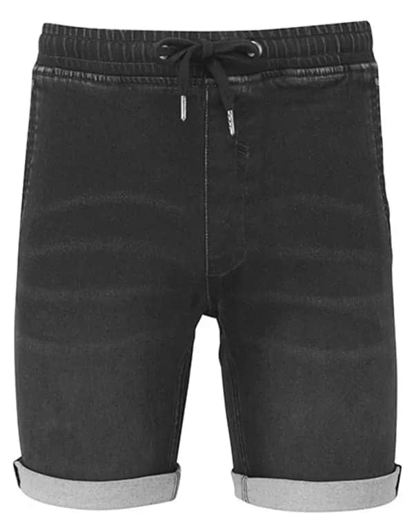 Men´s Denim Drawstring Shorts - Black