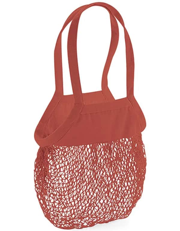Organic Cotton Mesh Grocery Bag - Orange Rust