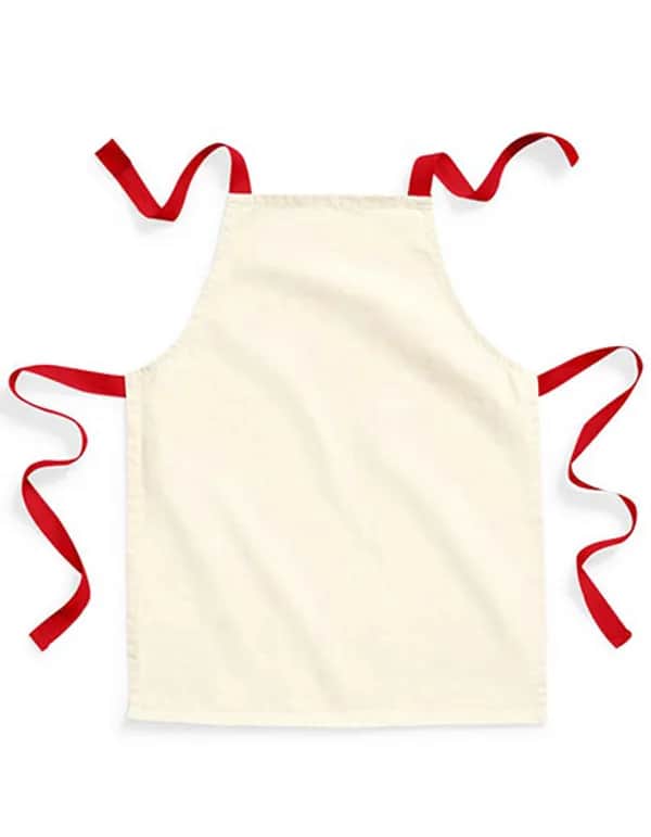 Fairtrade Cotton Junior Craft Apron - Natural/Classic Red