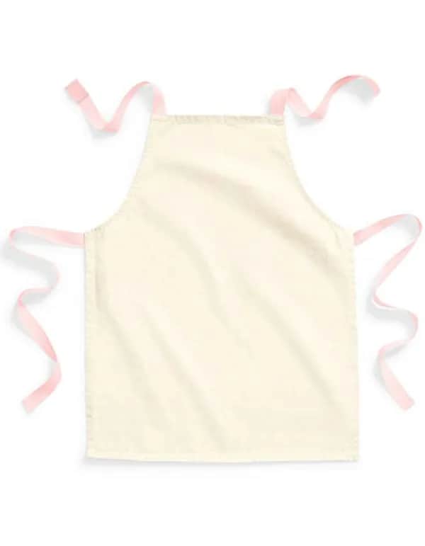 Fairtrade Cotton Junior Craft Apron - Natural/Pastel Pink