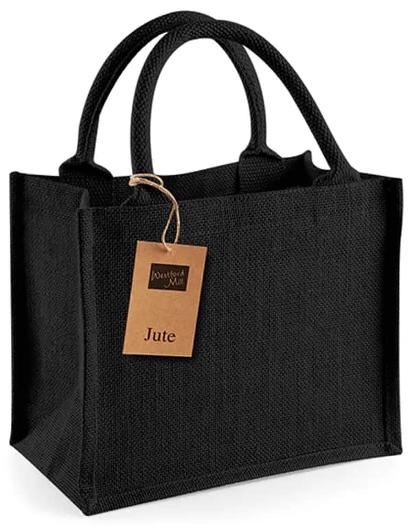 Jute Mini Gift Bag - Black/Black
