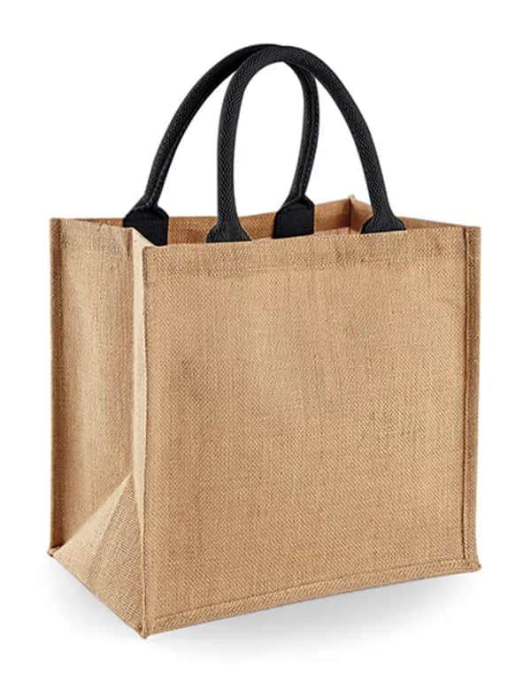 Jute Midi Shopper - Natural/Black