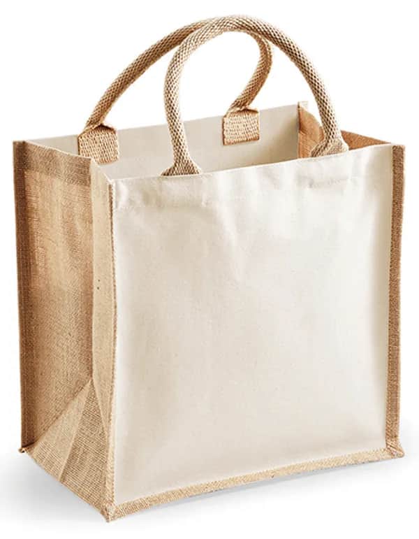 Printers Midi Jute Bag - Natural