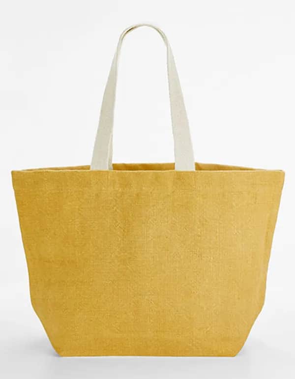 Soft Washed Jute Beach Bag - Saffron