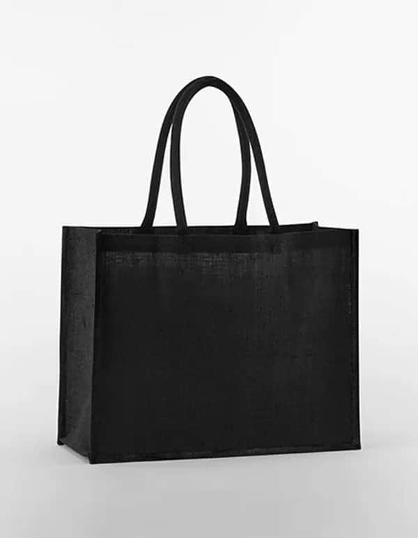 Natural Starched Jute Classic Shopper - Black/Black