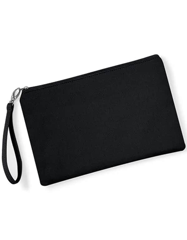 Canvas Wristlet Pouch - Black/Black
