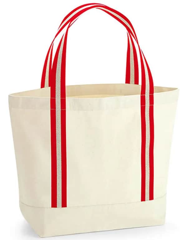 EarthAware® Organic Boat Bag - Natural/Classic Red