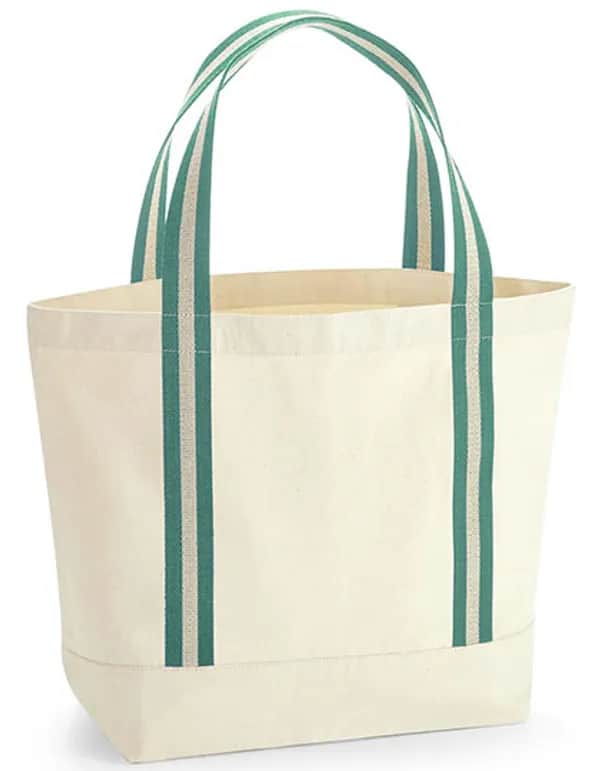 EarthAware® Organic Boat Bag - Natural/Sage Green