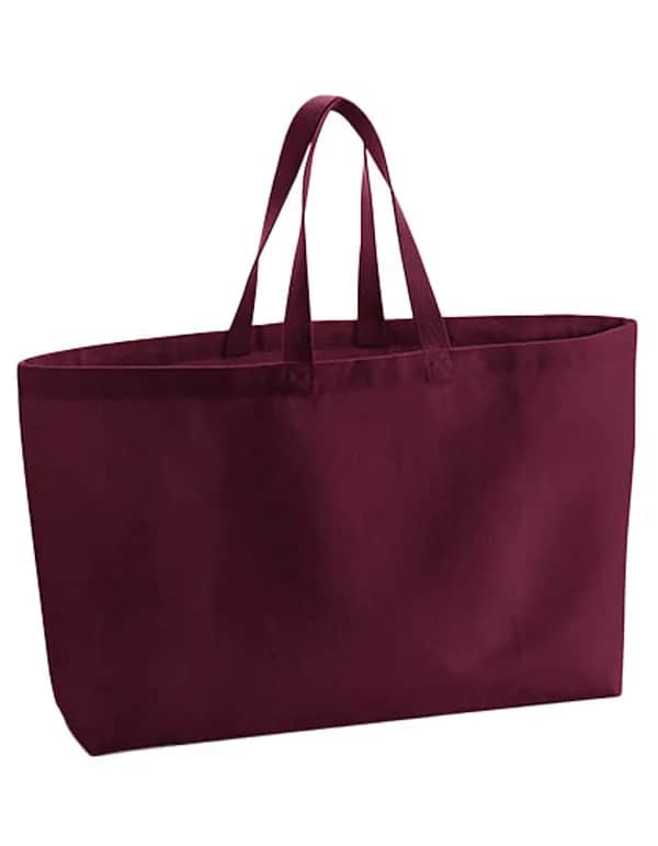 Oversized Canvas Bag - Burgundy