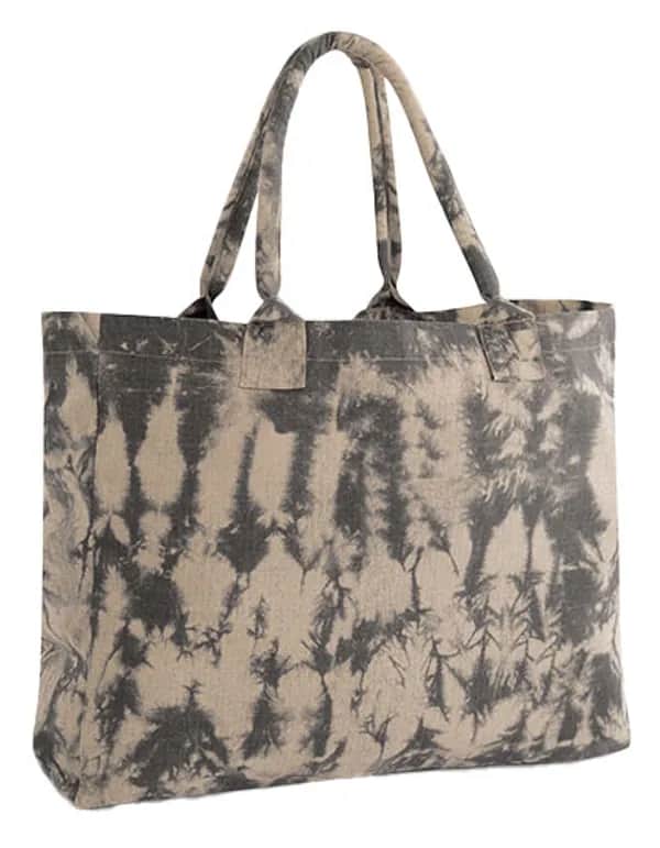 Tie Dye Canvas Tote Bag - Sand Black Tie Dye