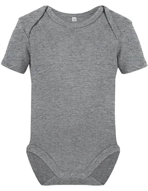 Organic Baby Bodysuit Short Sleeve Bailey 01 - Heather Grey
