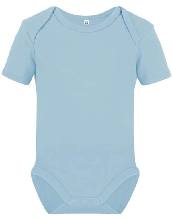 Organic Baby Bodysuit Short Sleeve Bailey 01 - Powder Blue