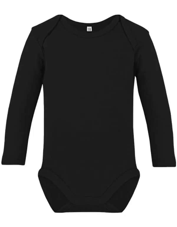 Organic Baby Bodysuit Long Sleeve Bailey 02 - Black