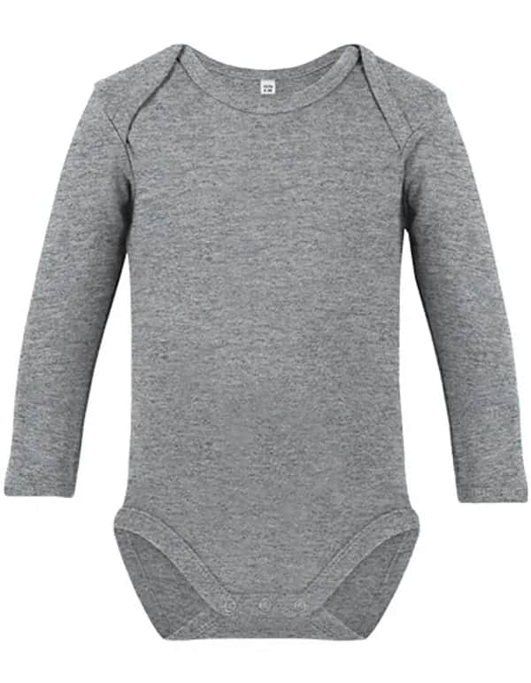 Organic Baby Bodysuit Long Sleeve Bailey 02 - Heather Grey