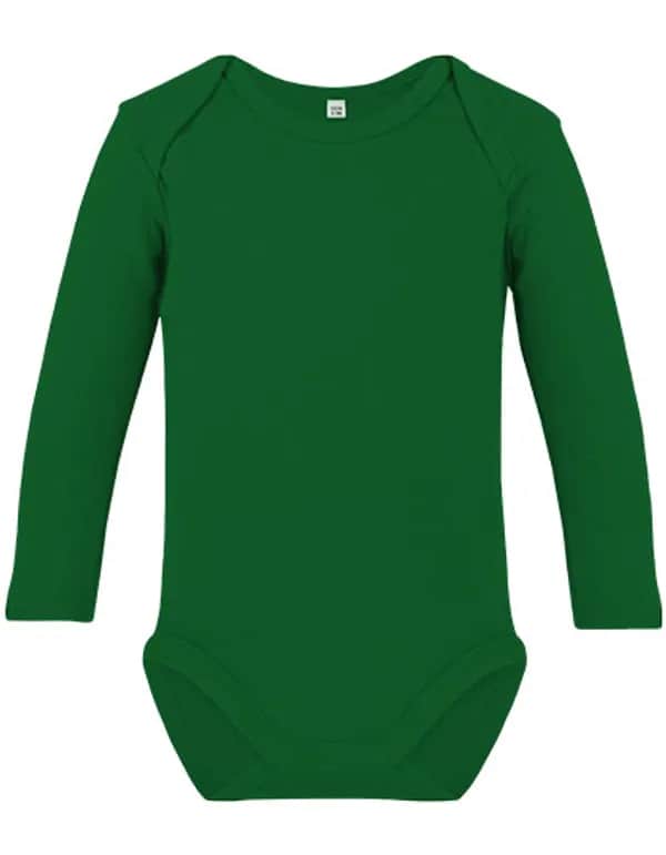 Organic Baby Bodysuit Long Sleeve Bailey 02 - Kelly Green