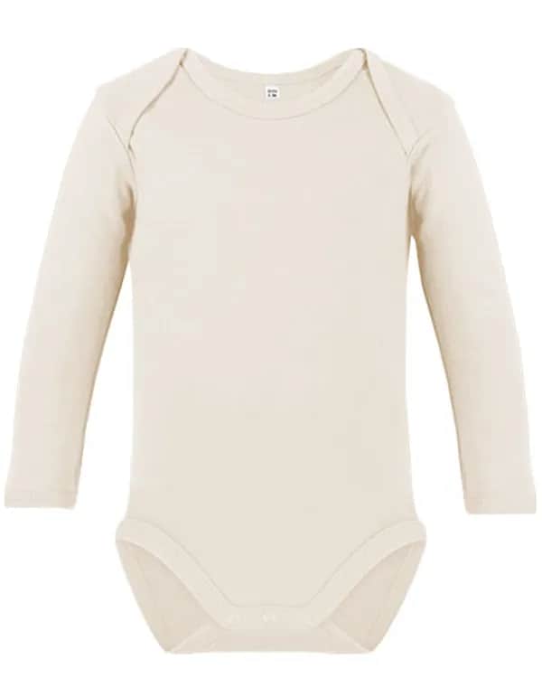 Organic Baby Bodysuit Long Sleeve Bailey 02 - Natural
